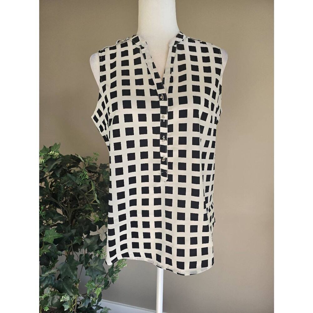 New York & Co Top Sz M White and Black